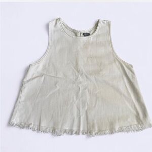Aerie Cream Sleeveless Top Fringe Racerback Tank Top